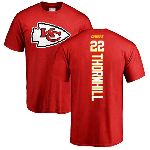 Men Kansas City Chiefs #22 Thornhill Juan Red Backer T-Shirt->nfl t-shirts->Sports Accessory